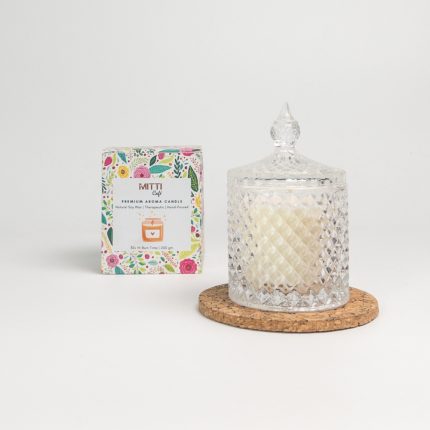 Hand-Poured Premium Aroma Candle in Frosted Glass Jar
